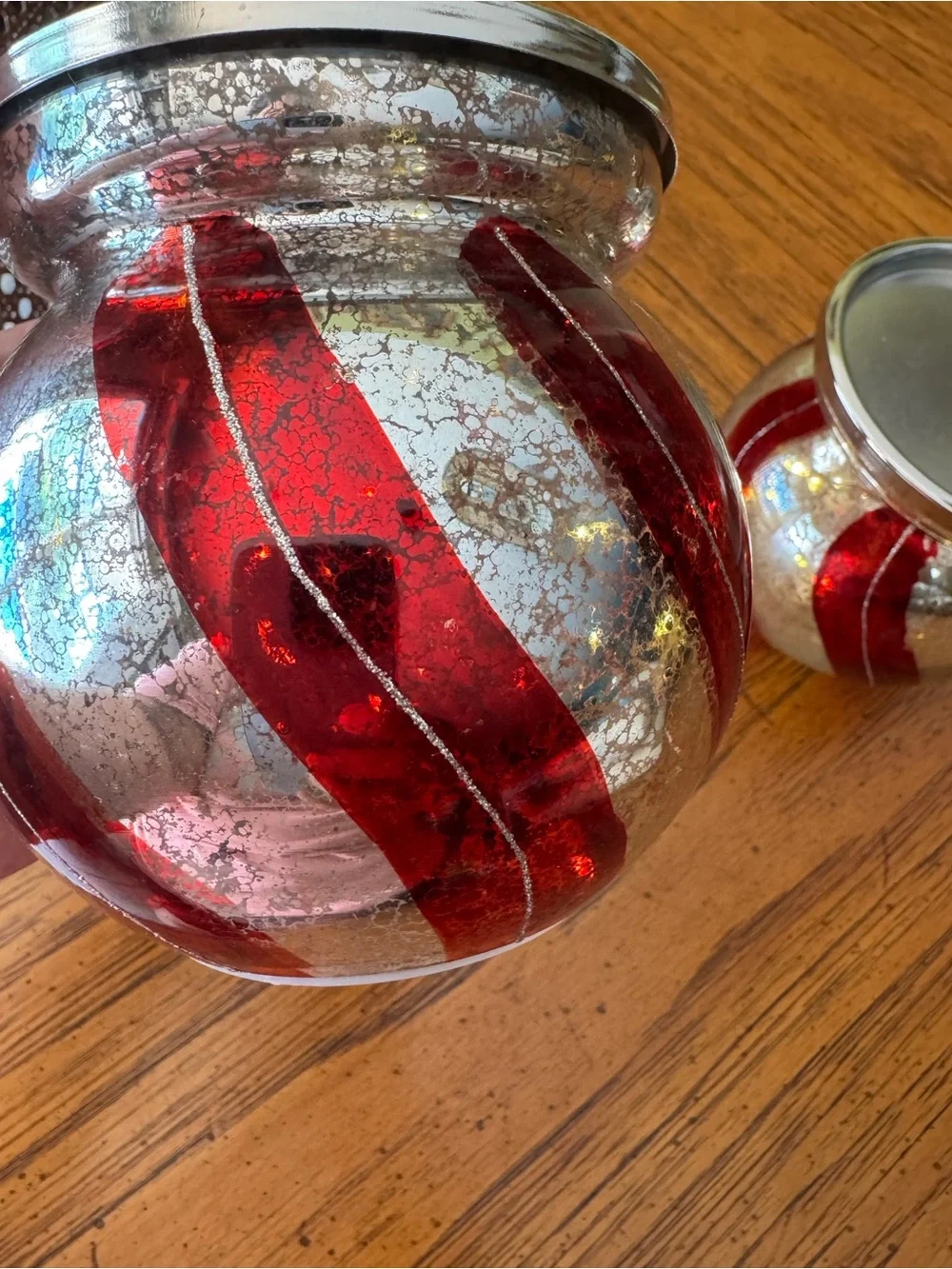 Valerie Parr Hill Mercury Glass Candle Holders – Vintage Christmas Decor - Set 2